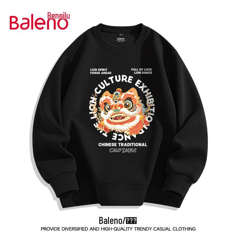 Baleno Men's Heavyweight Loose Fit Lion Dance Print Sweatshirt