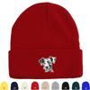 Dog Picture Print Knit Cap Beanie, Animal Woman Cap Windproof Fit Hip Hop Bobble Hat Knitted Hat Beanie