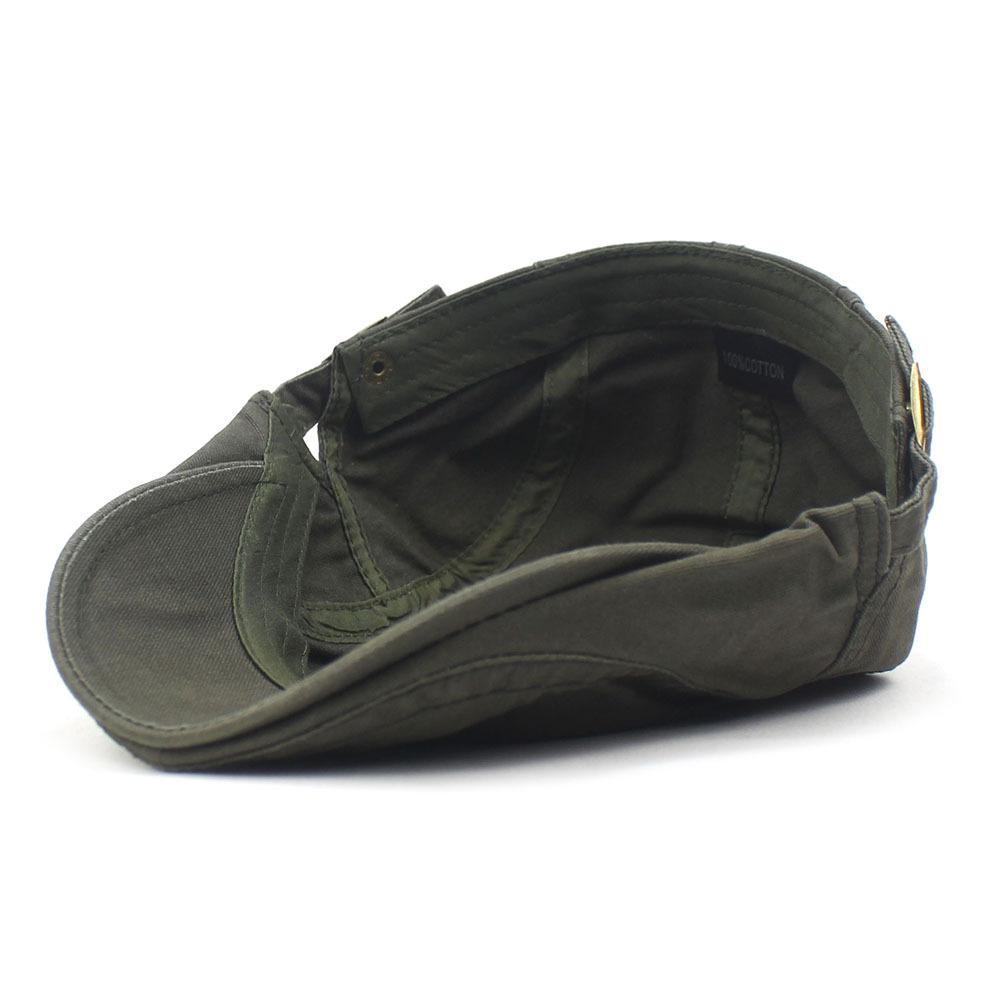 New Men's Cotton Hat Solid Color Beret Bent Brim Cap Summer Visor