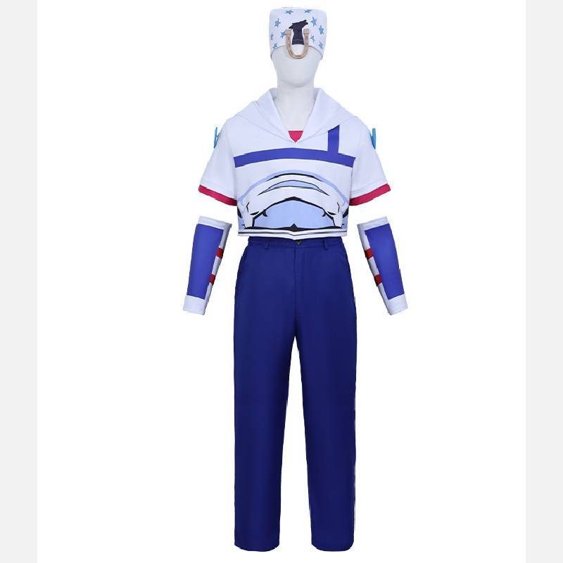 Jojos Bizarre Adventure Jonathan Joestar Cosplay Costume With Printed Fabric For Halloween Party