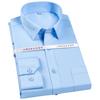 Men's Spread Collar with Hidden Button Mercerized Cotton Non-Iron Dress Shirt with Chest Pocket Long Sleeve Solid Business Office Wear