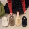 Women's soft bottom large size thickened winter warm fur one padded lining ankle boots non-slip Baotou cotton fur slippers