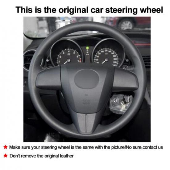 Hand Sewing Car Steering Wheel Cover Wrap For Mazda BT-50 II 2012 - 2018