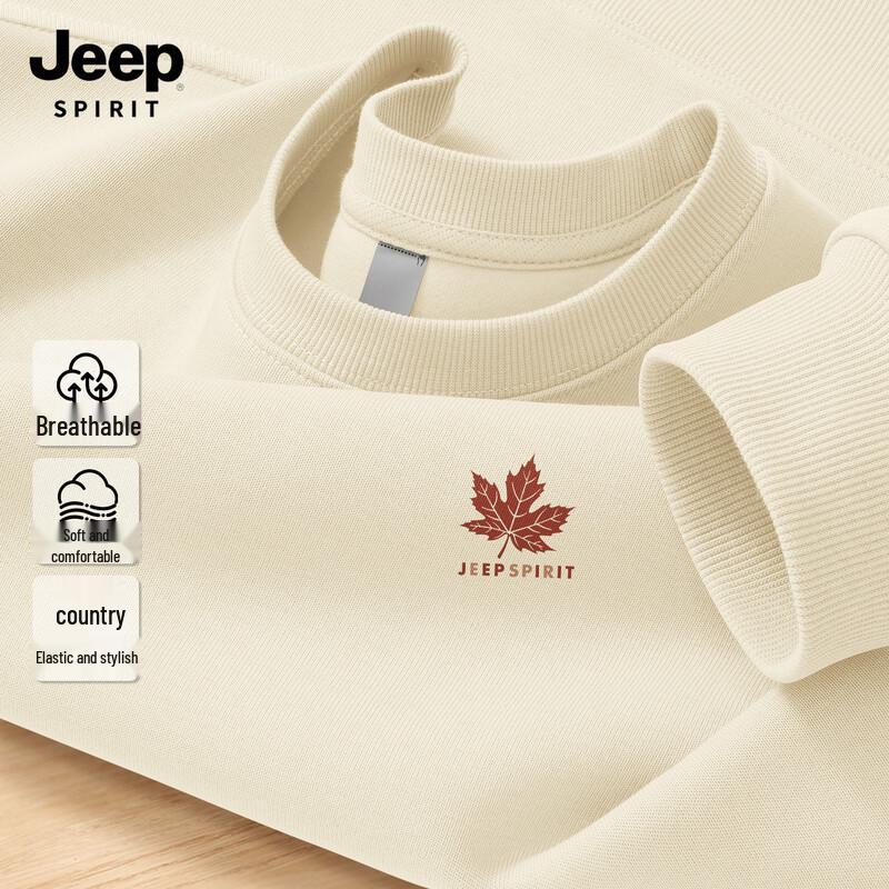 JEEP SPIRIT Men's Round Neck Pullover Sweatshirt