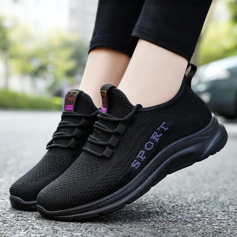 Fashion Women Vulcanized Shoes Sneakers Spring Fashion Soft Sole Breathable Non Slip Mesh Casual Vulcanized Shoes Women Tenis De Moda