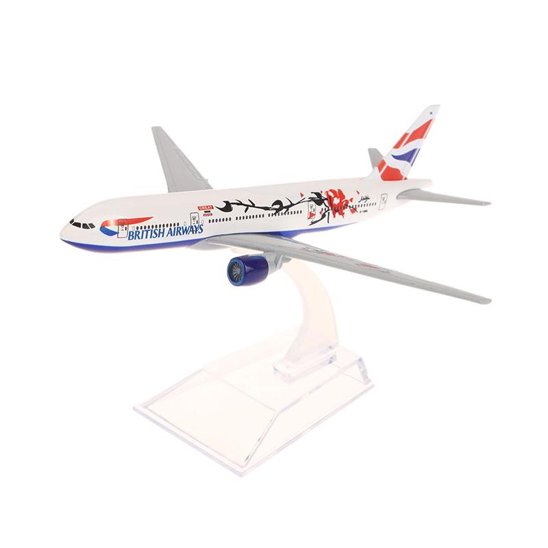 16Cm British Plum Blossom 777 Airliner Alloy Airplane Model Scale 1:400 Metal Airplane Replica Diecast Aircraft Toy For Boys