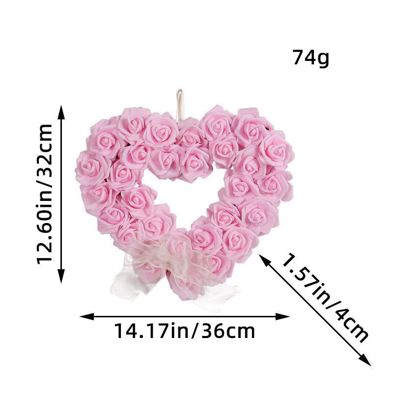 Valentine'S Day White Rose Wreath Romantic Love Wreath Outdoor Wedding Scene Arrangement Props