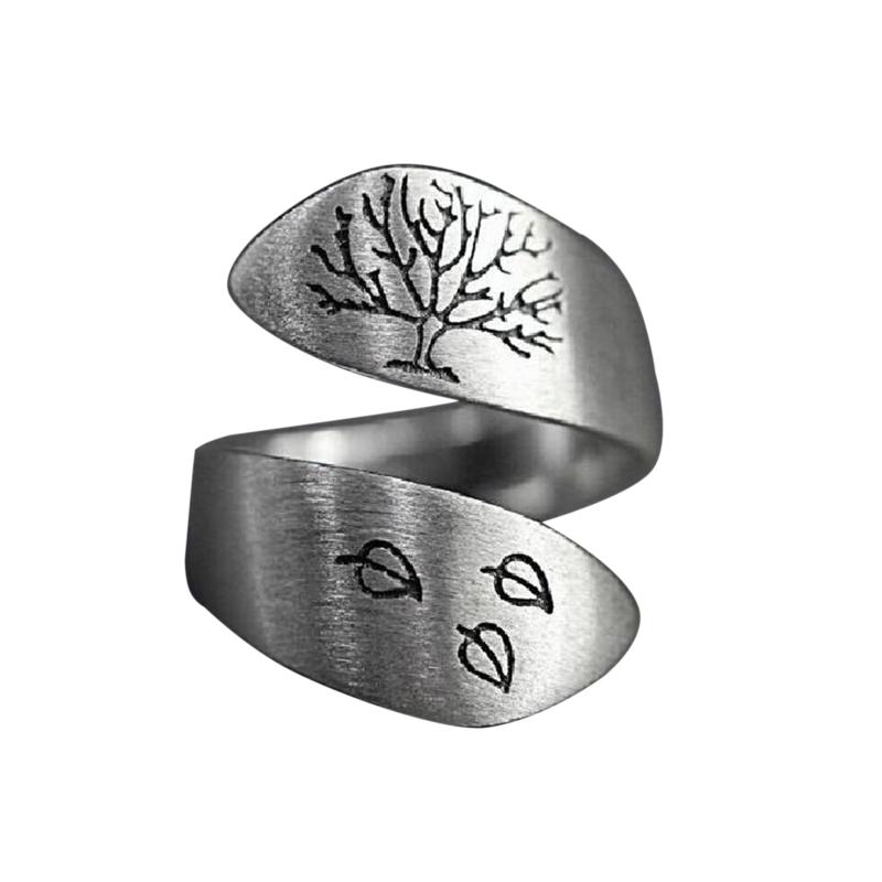 

tree Adjustable Open Ring Unique Engagement Anniversary Wrap Open Band Ring for Women Men Dainty Finger Jewelry 1