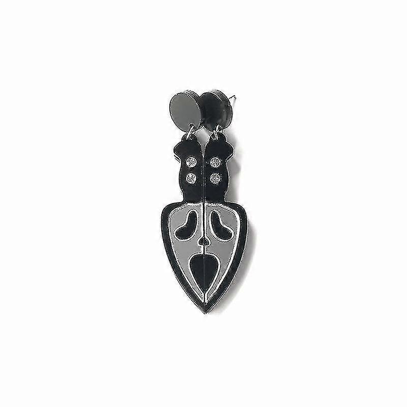 Funny Mirror Knife Earrings For Halloween, Acrylic Horror Skull Dagger Ear Jewelry