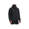 Under Armour Solid Color Logo Zip-Up Windproof Warm Hooded Down Jacket Men Outerwear Black 1364903-003