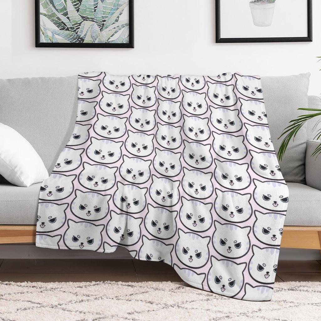 Grumpy Monday Kitty Nikury Throw Blanket Warm Plush Fuzzy Blanket for Living Room