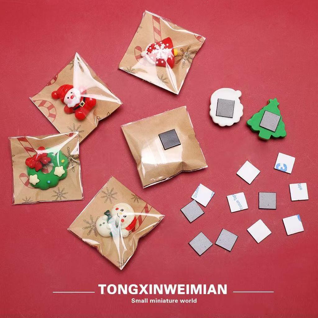 Mini Santa Claus Fridge Magnets with Strong Magnetic Base Realistic Miniature Toy for Kids Pretend Play Gift 1/100pcs
