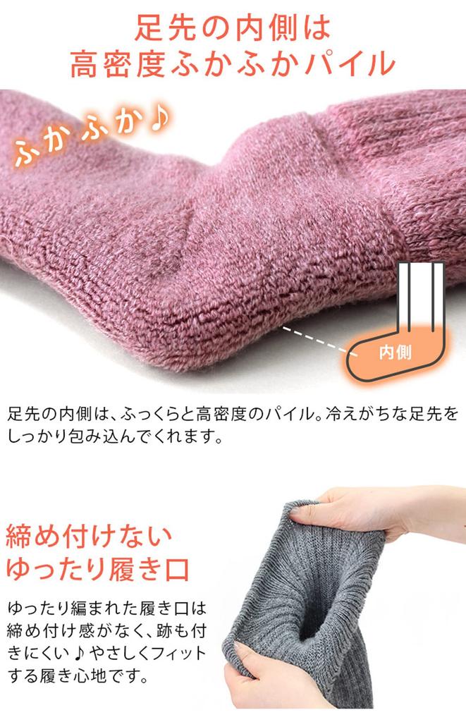 Hiorie Warm Made in Heather Charcoal Gray Double-Knit Knee-High Socks, Japan,