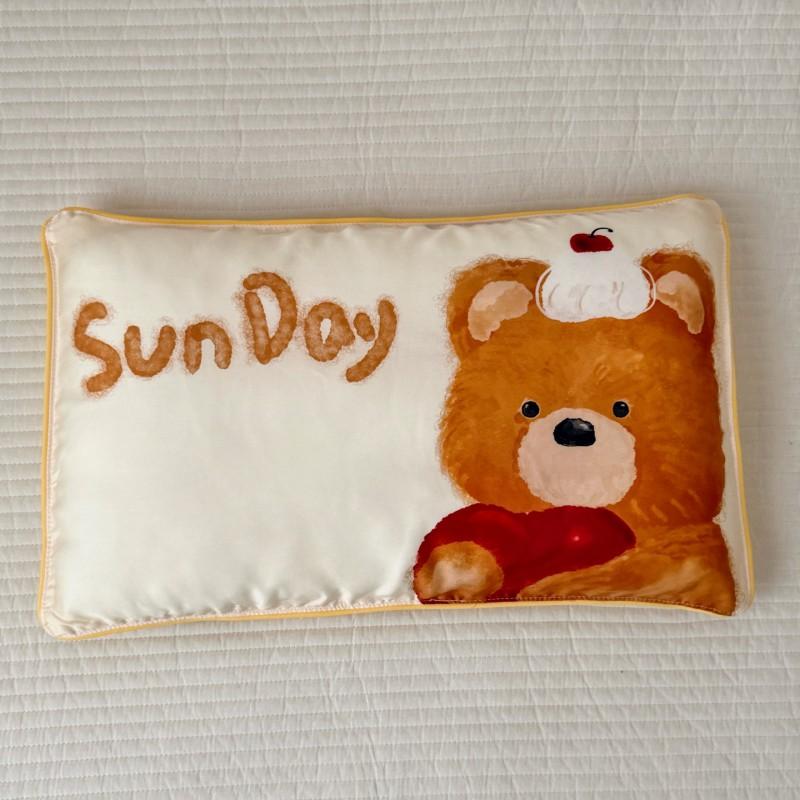 60s Tencel Kids Pillowcase 30x50cm Cartoon Print Cool Sleep Cover Toddler Nursery School Use