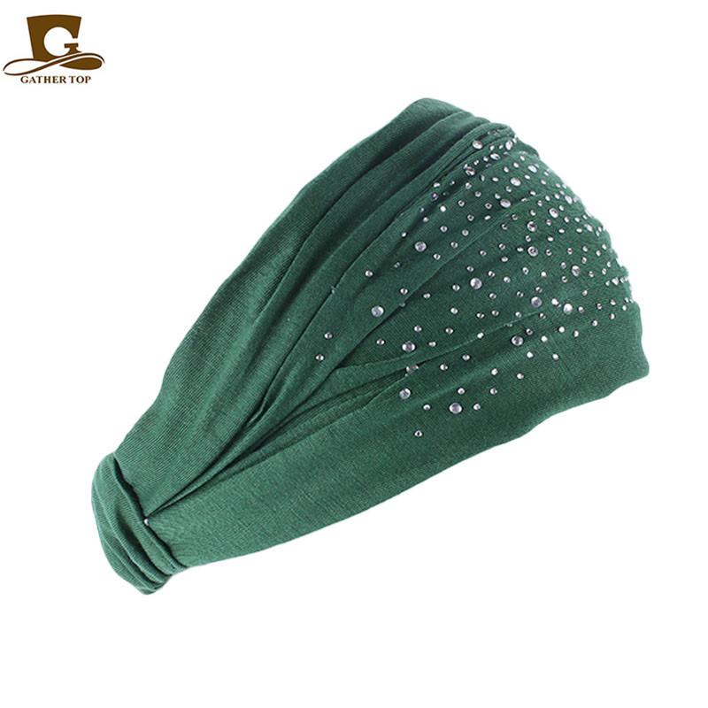 

New hot diamond headscarf headband, women s wash belt, elastic headband. зелёный