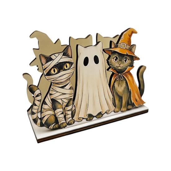Decorative Napkin Organizer for Party Halloween Wooden Holder Dining Table, Paper Towel Holder, Cute Ornament Table Freestanding Tissue Dispenser Home