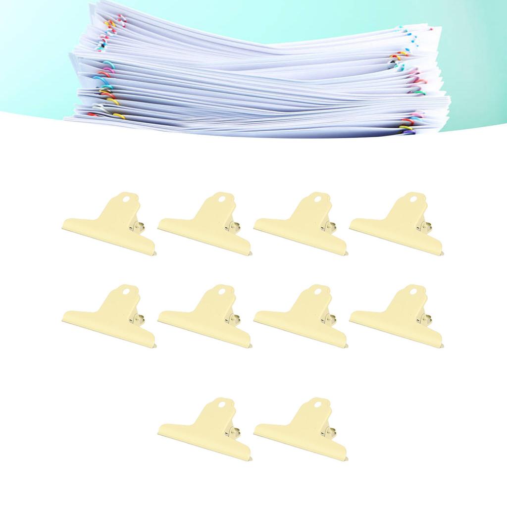 10pcs Metal  Clip Multipurpose Strong Grip Large Paper  Clips for Office School Yellow