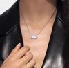 Elegant Women's Large Diamond Pendant Necklace: Light Luxury, Versatile, High-End Fashion.