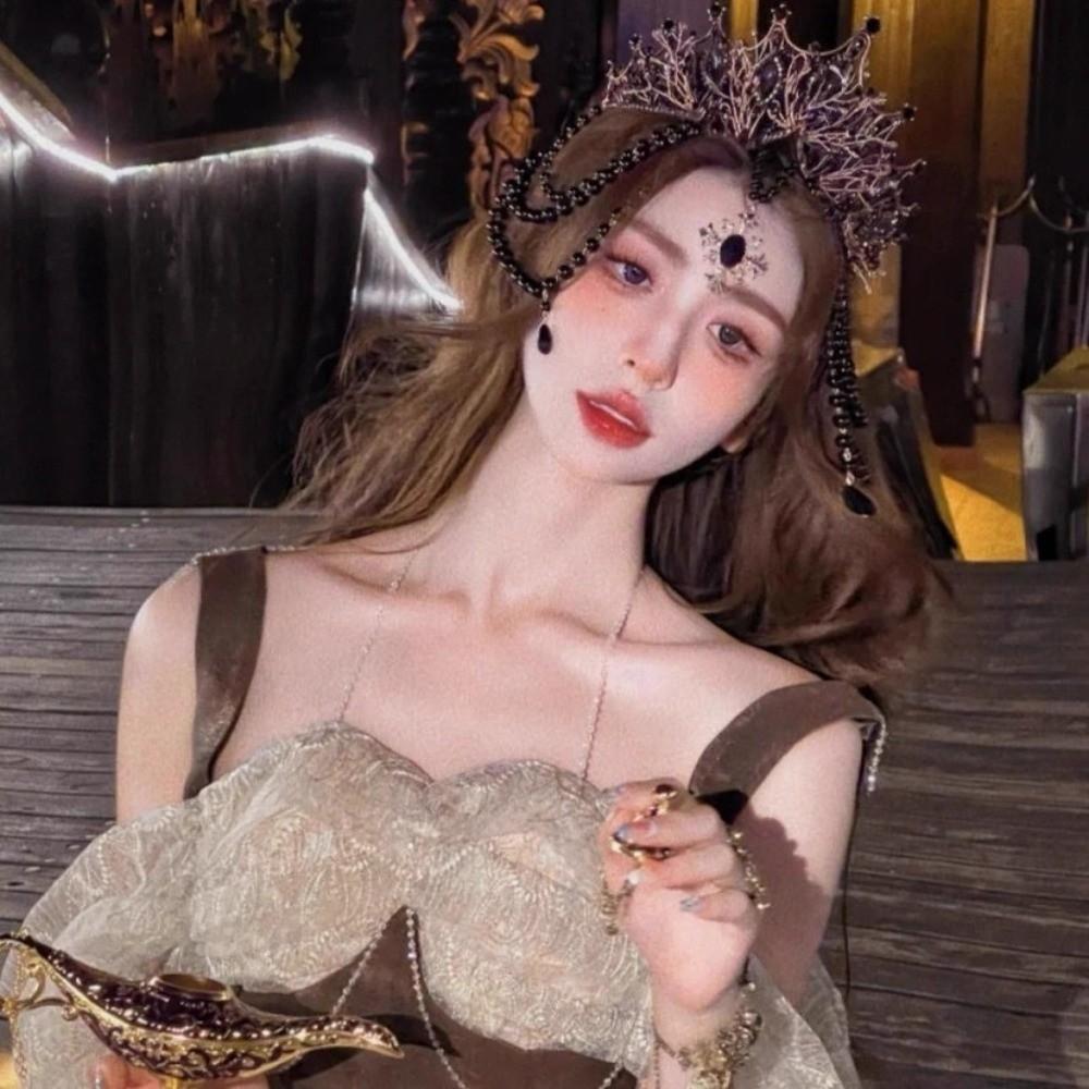 Stage Performance Baroque Rhinestone Crown Luxury Princess Tiara Gothic Crowns Headpiece  Lolita