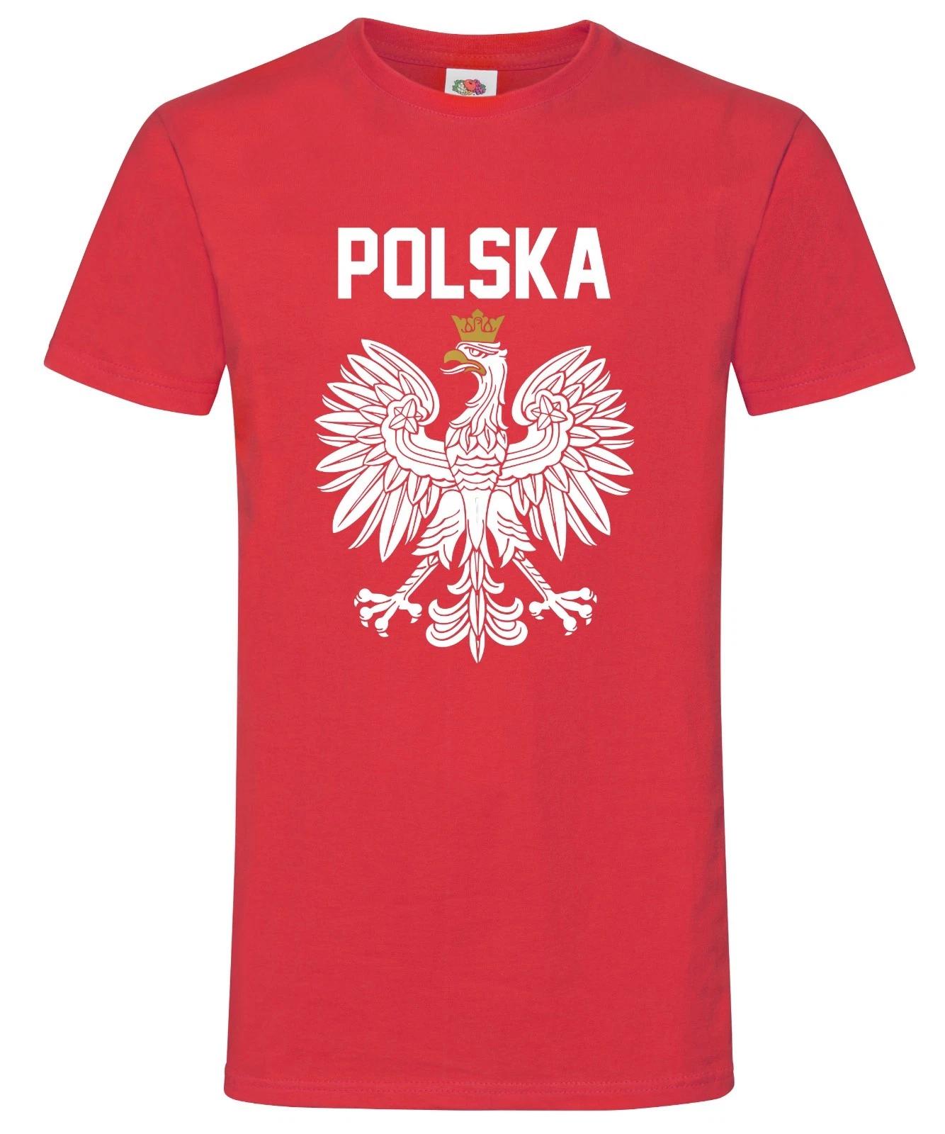 

Poland Polska Red T-Shirt - Polish Russia World Cup-2018 Red with White and Gold L