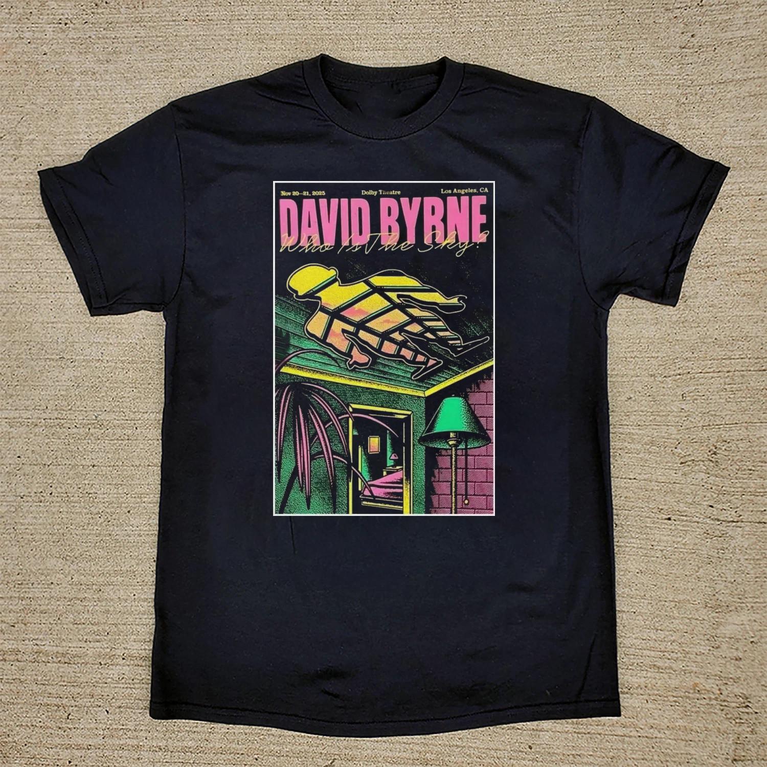 David Byrne Who Is the Sky Los Angeles 2025 Poster Shirt HL933 S