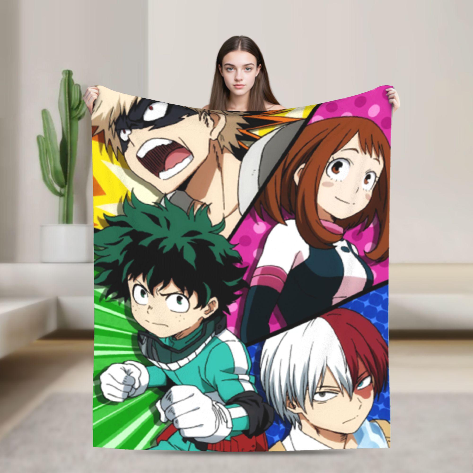 

My Hero Academia Blanket Anime Fleece Funny Breathable Throw Blanket for Bedding Lounge Spring Autumn 75x90cm