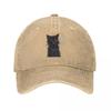 Black Cat Smoking Baseball Caps Fashion Denim Hats Outdoor Adjustable Casquette Hip Hop Baseball Cowboy Hat for Unisex Women