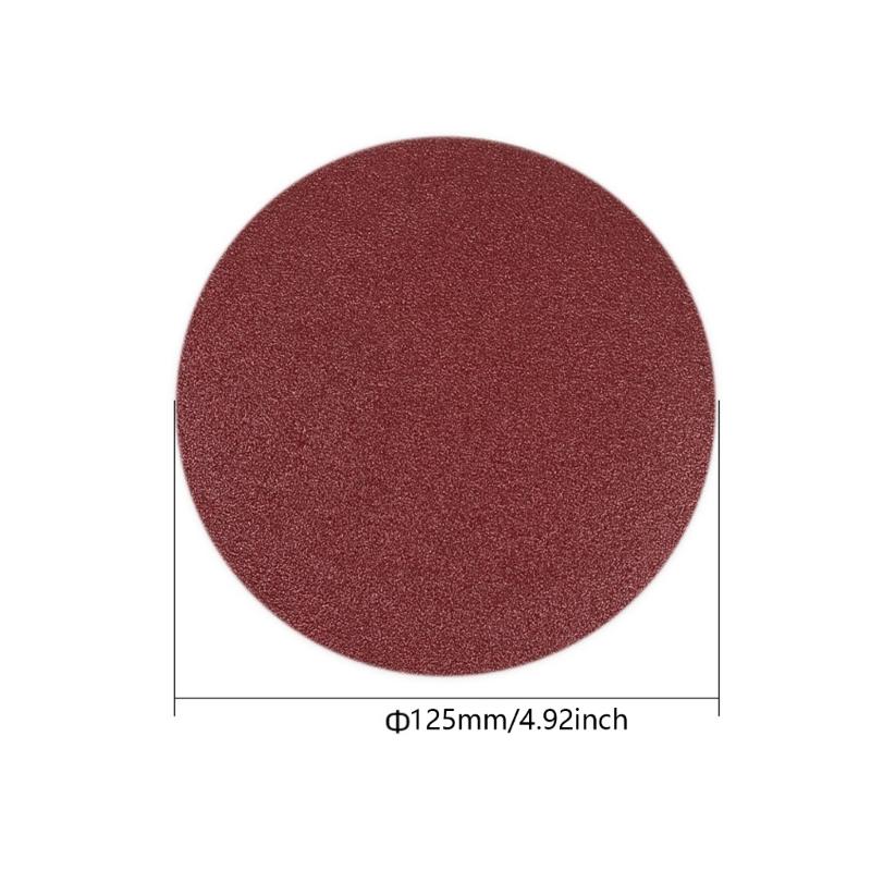 100pcs 125mm Abrasive Sanding Discs Sandpaper Pads Set for Angle Grinders Wood Metal Polishing Woodworking & Auto Repair