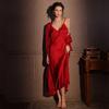 Women’s Sexy French Style Ice Silk Nightgown Spring Summer Fall Long Lace Camisole Sleep Dress Loungewear