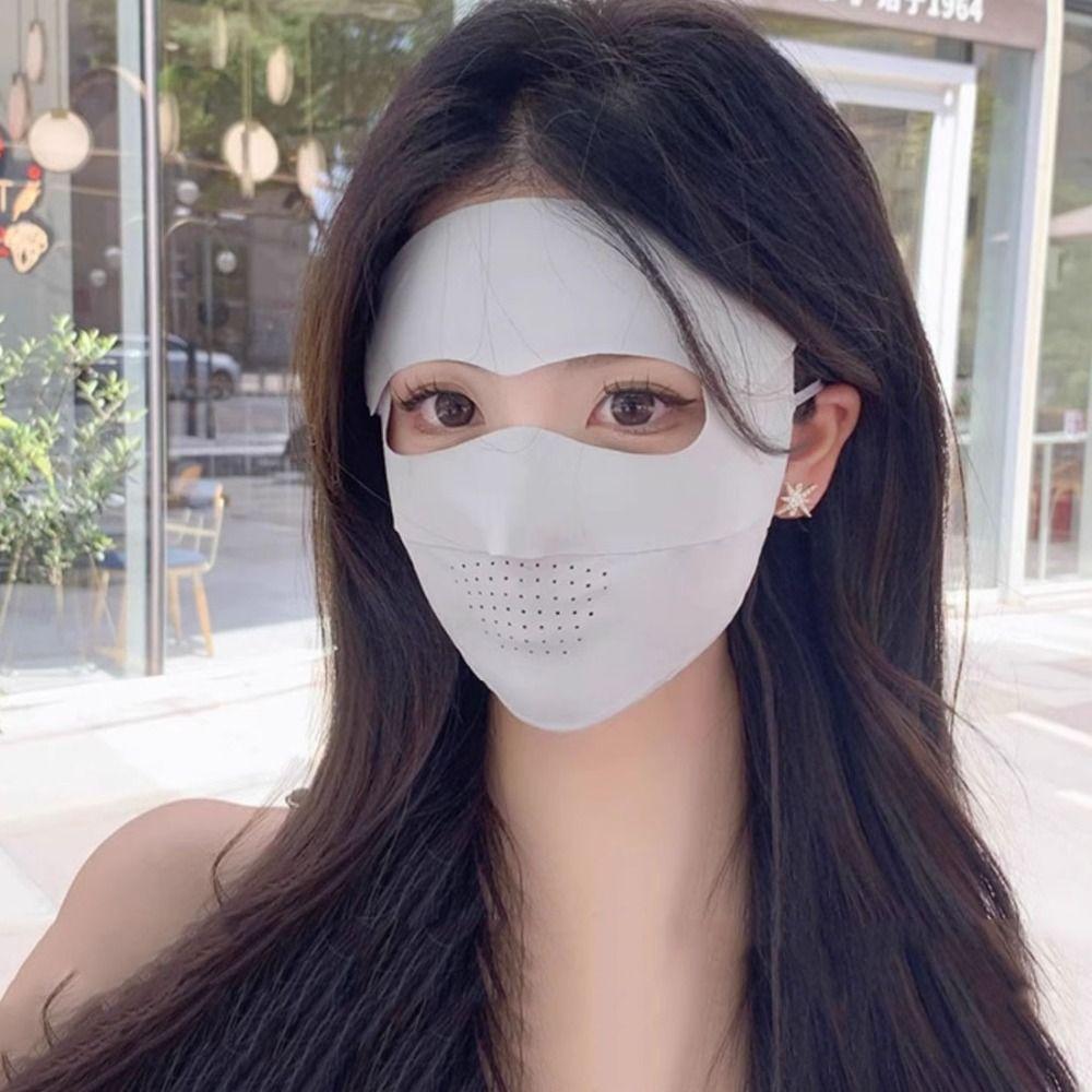 Neck Protection Sunscreen Mask Ice Silk Ice Silk Mask Adjustable Full Face Mask  Cycling