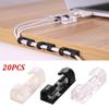 20-Piece Cable Organizer Clips Set - High-Quality Plastic with Acrylic Tape for Home and Office