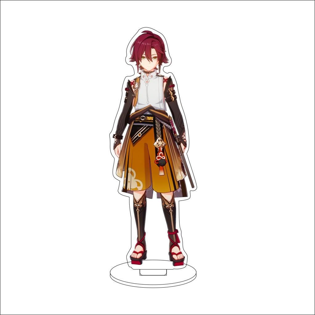 16CM Anime Genshin Impact Cosplay Acrylic Stand Ornaments Aether/Lumine/Paimon/Asmoday/Ronova  Figure Stand Halloween Gift