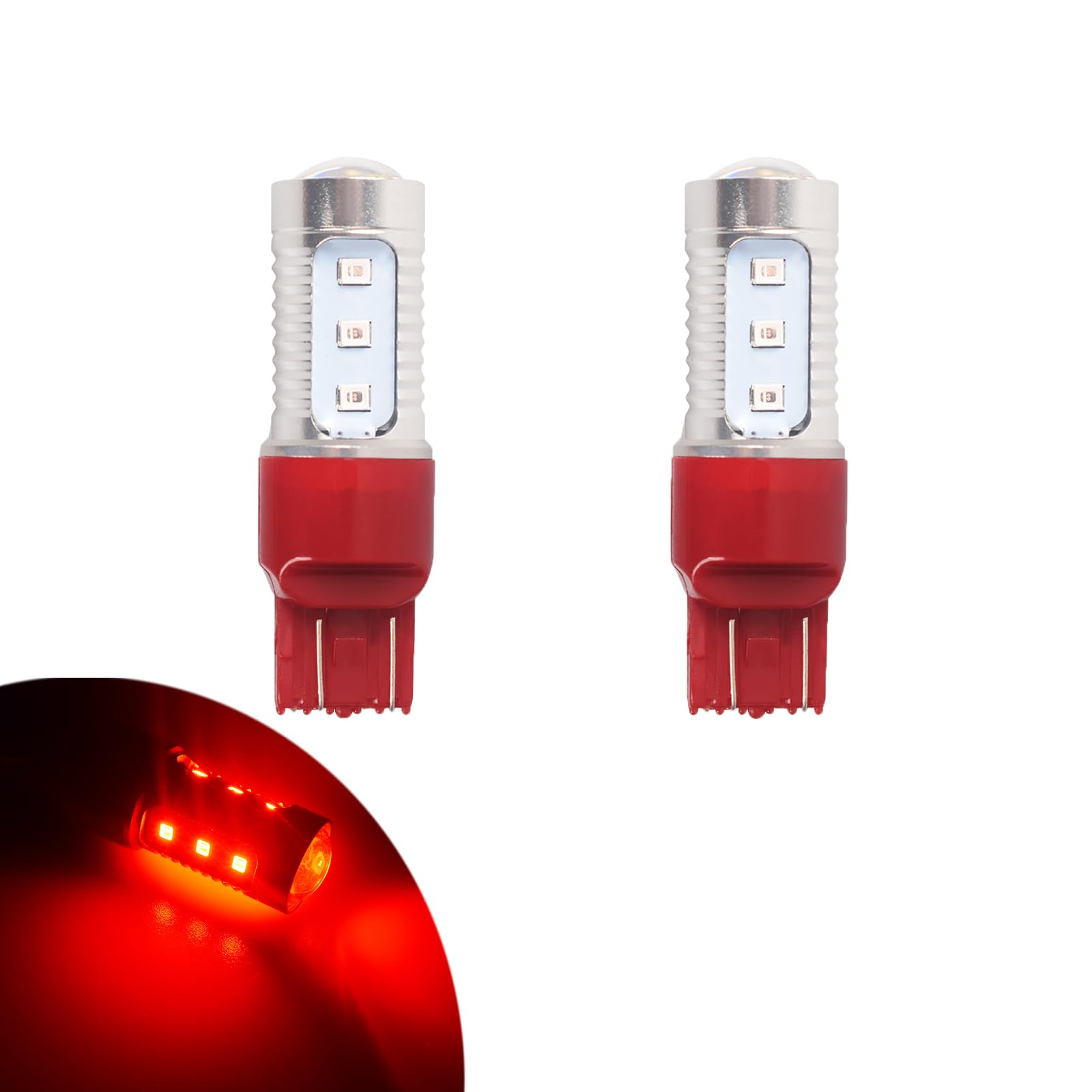 MOREFULLS T20 LED Double 7443 W21/5W Brake Lamp Explosive Red One Size красный