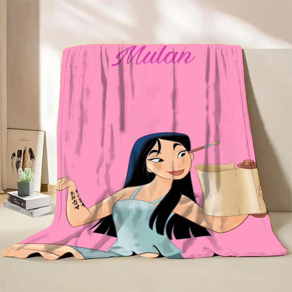 Disney Mulan Flannel Throw Blankets for Bed Sofa Home Bedroom Office Travel Children's Cover Blanket Kids Winter Warm Soft Gifts