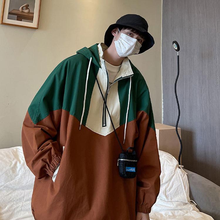 

Модная куртка-свитер с воротником-стойкой в ​​стиле ретро на половину молнии