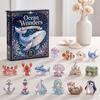 Christmas Party Favors for Children 2026 Ocean Creature Advent Calendar, 24-Day Acrylic Ornament Set with Holiday Decoration Bedroom Marine