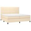 3141966 vidaXL Divan Bed with Mattress Cream 200x200 Cm Fabric