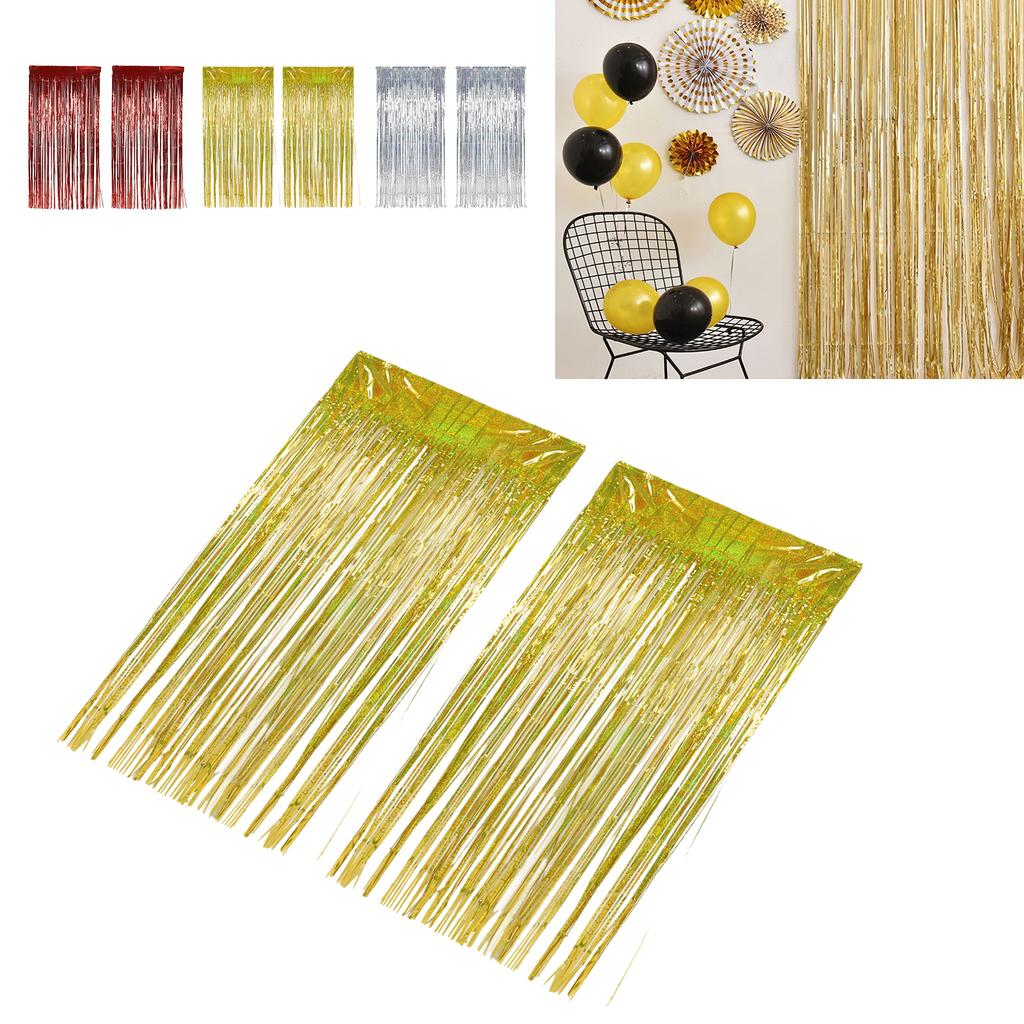 2 buc Perdele cu franjuri din folie Fundal cu franjuri pentru nuntă, logodnă, duș nupțial, petrecere de aniversare, etapa D