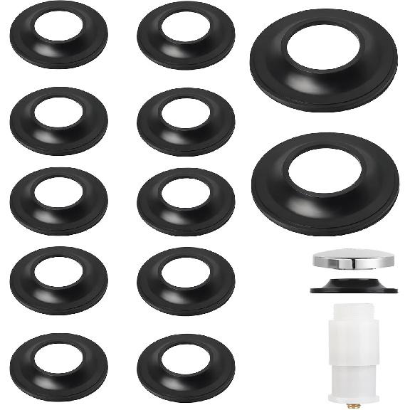 12-Pack Tub Stopper Gasket Universal Fit for Tip Toe - High Elastic Rubber Seal, Prevents Leaks, Easy tall for Bath Drain Assemblies