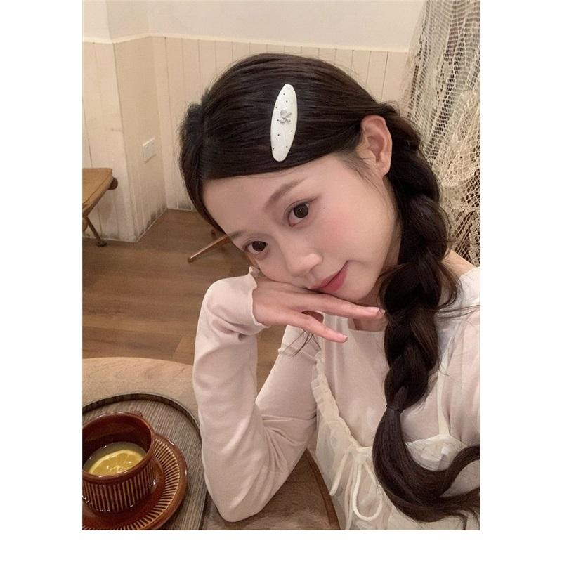 Ballet Style Silver Rhinestone Bow Hair Clips Retro Elegant BB Clip Sweet Girls Bangs Broken Hair Side Hairpin Hair Accessories