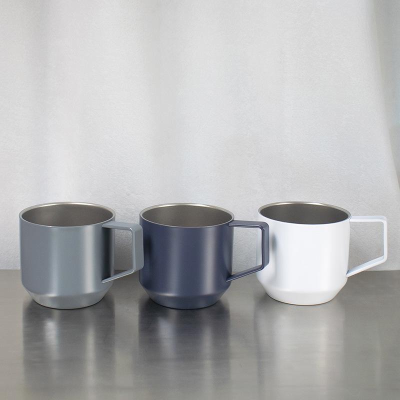stainless steel coffee cup, double-layer heat-insulated water cup 304 mug promotional gift, office desktop water cup.
