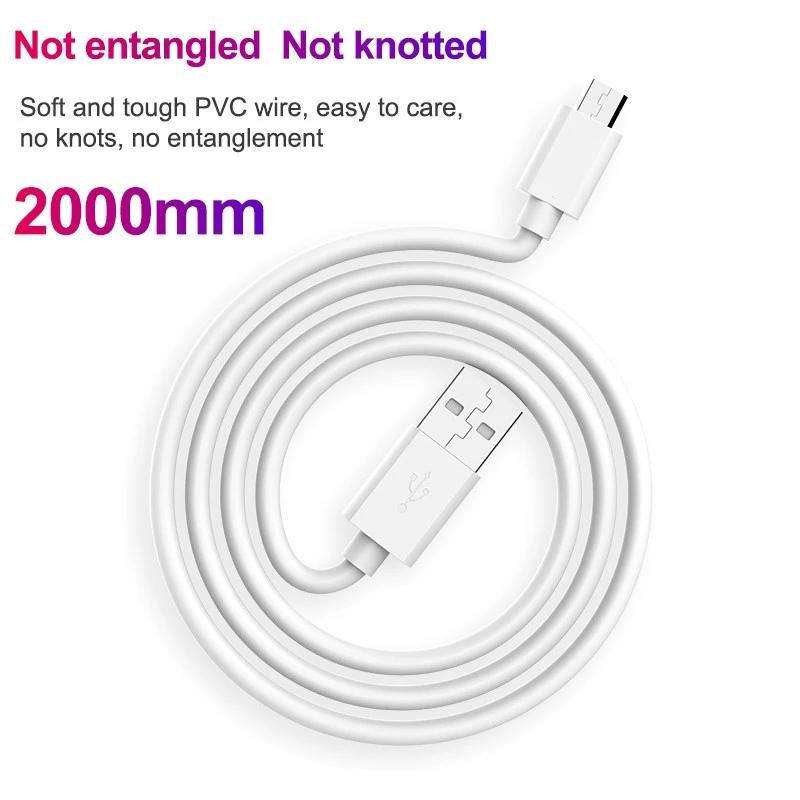 5A Micro USB kabel pro Samsung Huawei Huawei Xiaomi 1M/2M datový kabel pro rychlé nabíjení Drátový kabel Bílý tučný kabel pro Micro