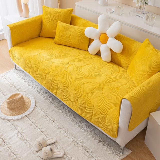 Pernă de Sofa Îngroșată Embosată Anti-Alunecare Simpla Moderna Culoare Solidă Piesă Prosop Universal pentru Sofa Pentru Camera de Zi