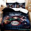 Dämon Slayer Anime Bettwäsche Set 3d Bettbezug Sets Kissenbezug Bettwäsche Home Textile Cartoon Twin Queen King Size Kinder Geschenk