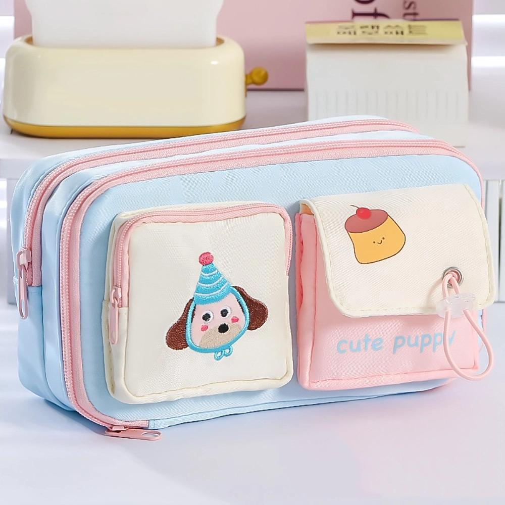 Large Capacity Capybara Puppy Pencil Bag Cosmetics Card Storage Stationery Storage Bag  Kids Gift