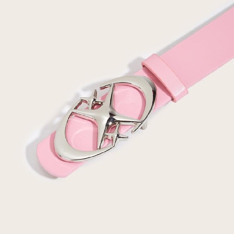 Fashion Moon Star Belt Woman Waist Decors Pants Belt Simple Skinny Belt Jeans Waistband Decorative Belt for Casual Wear