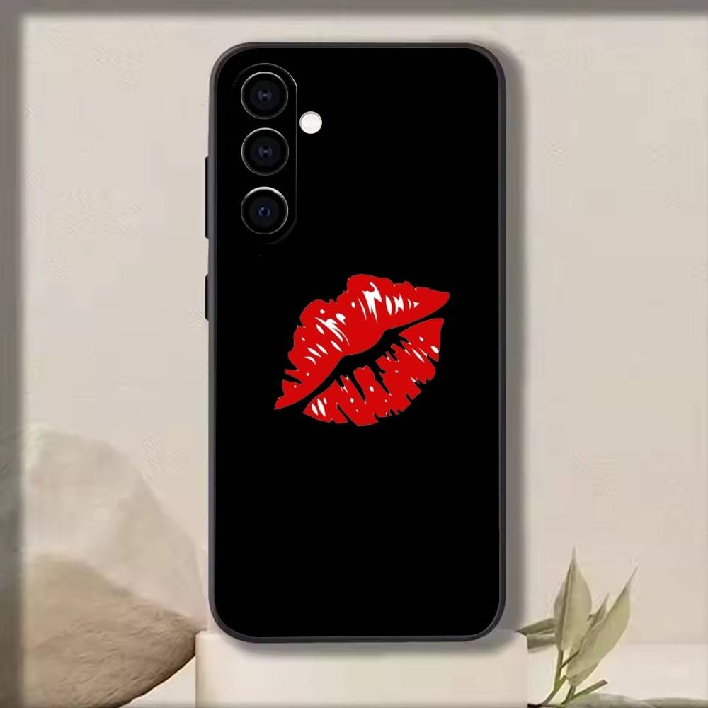 KISS Mark Phone Case For Samsung Galaxy A73,A72,A71,A70,A53,A52,A51,Soft Silicone Black Cover