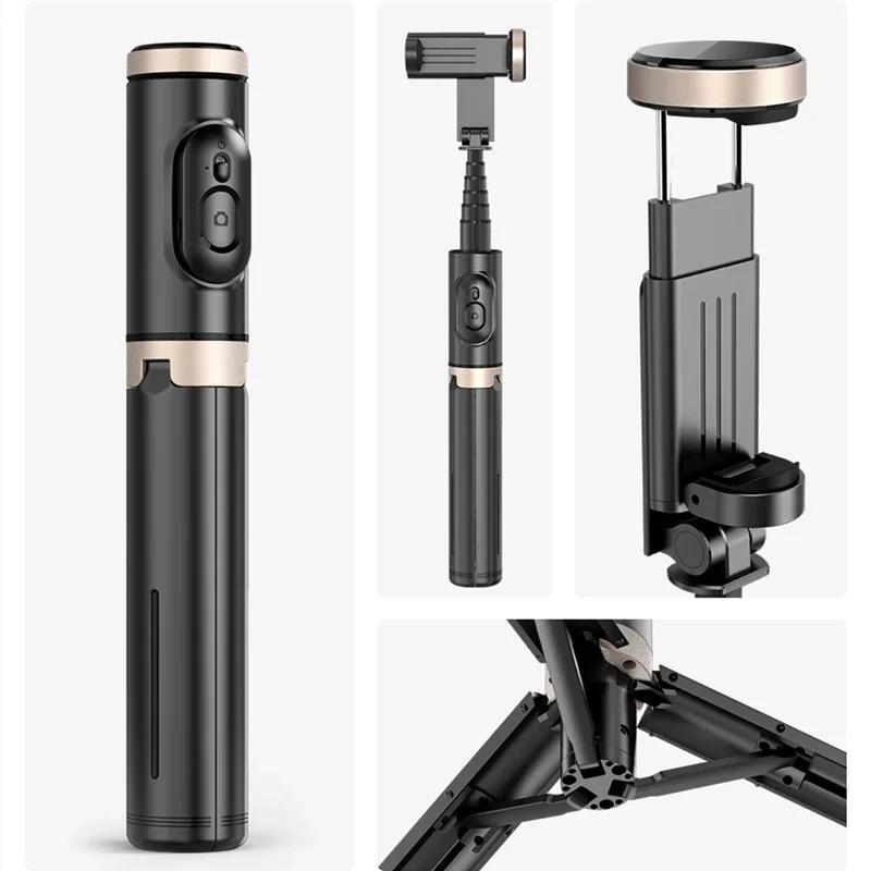 Bluetooth Selfie Stick Foldable Wireless Tripod with Bluetooth Shutter Monopod Live Photograph for iPhone 15 14 Samsung S24 S23