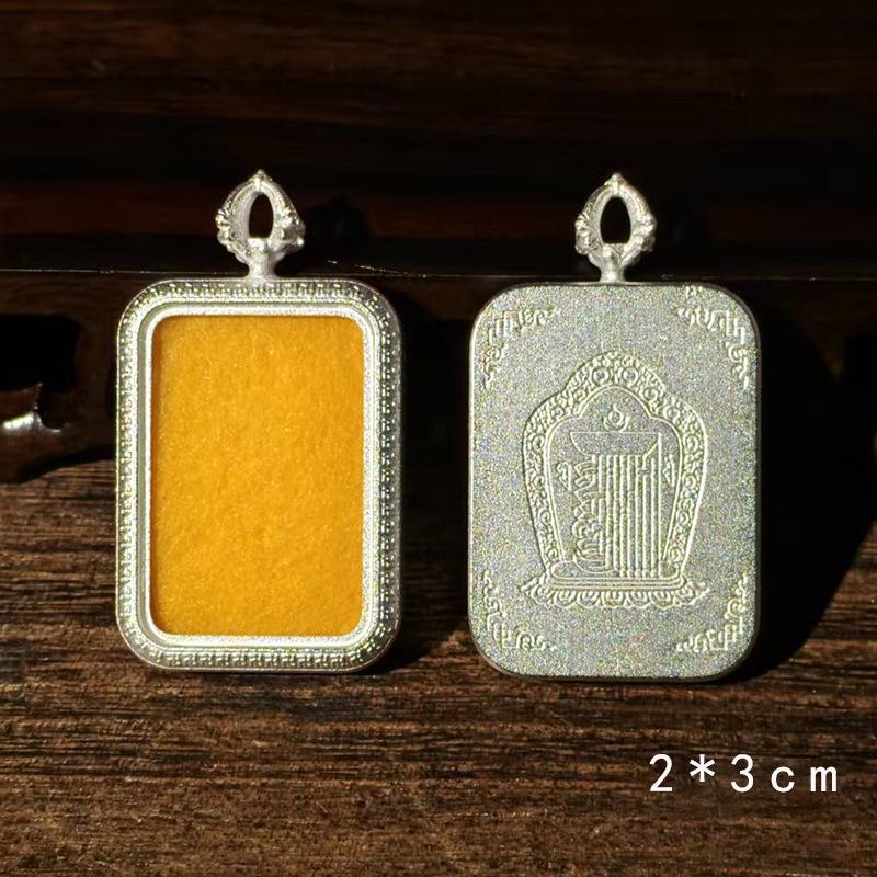 Tibetan Thangka Titanium Steel Gold Silver Pendant: Single/Double-Sided Benming Buddha Amulet