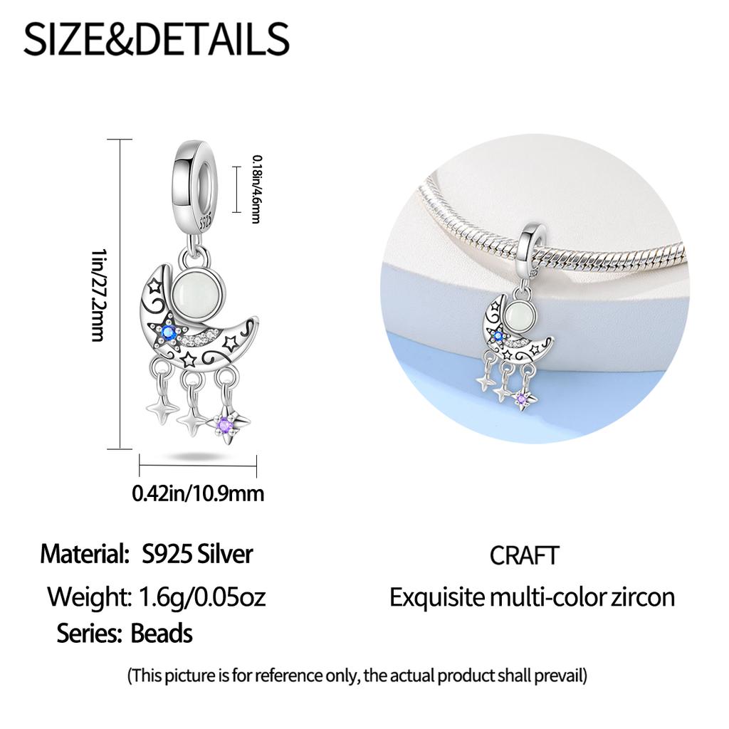Ooriginalcopper Charms Luxury Moon Beads Fit Bracelet Diy Women Making Delicate Gift